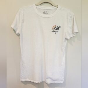 Loft White Vintage Soft T Shirt Women's Size Small